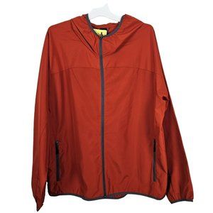All In Motion Men Jacket Size XXL Lightweight Water Repellent Rust/Orange Zip